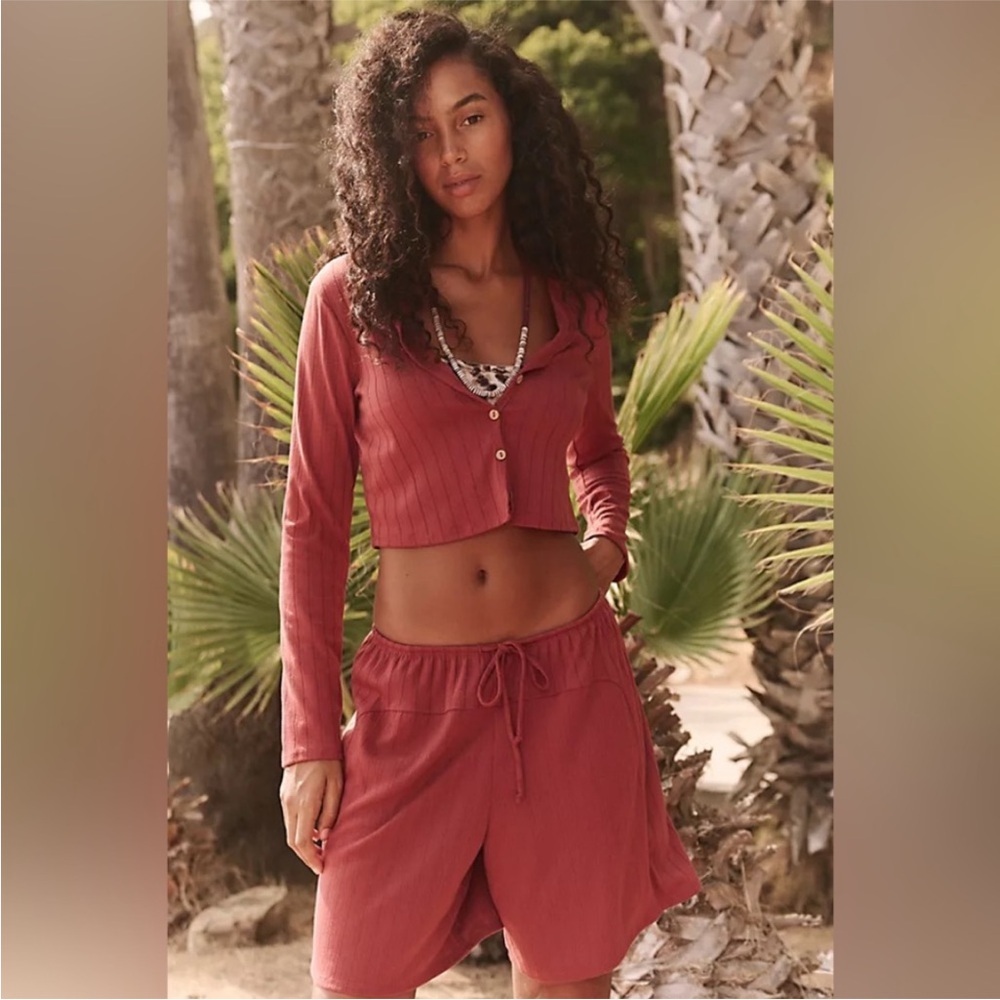 NEW Free People Monica Short & Cardigan Set